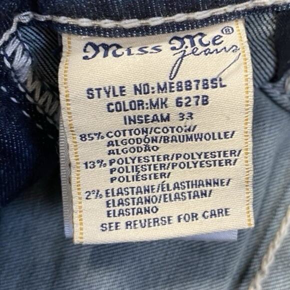 Miss Me Jeans Womens 27 (29x32) Skinny Dark Wash Flap Pocket Embellished Denim - Picture 5 of 11